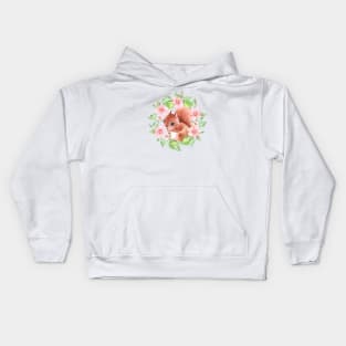 Squirrel and flowers Kids Hoodie